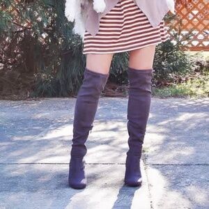 Faux suede over  the knee Taupe Boots